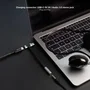 Nano Cable Cable Adaptador de Audio y Carga USB-C Macho a Jack 3.5mm Hembra y USB-C Hembra, 10cm, Negro - Ref: 10.24.1207
